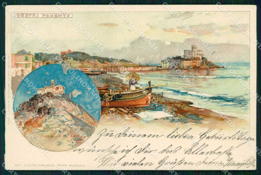 Genova Sestri Ponente Madonna del Gazzo Wielandt cartolina RT1248 – fronte