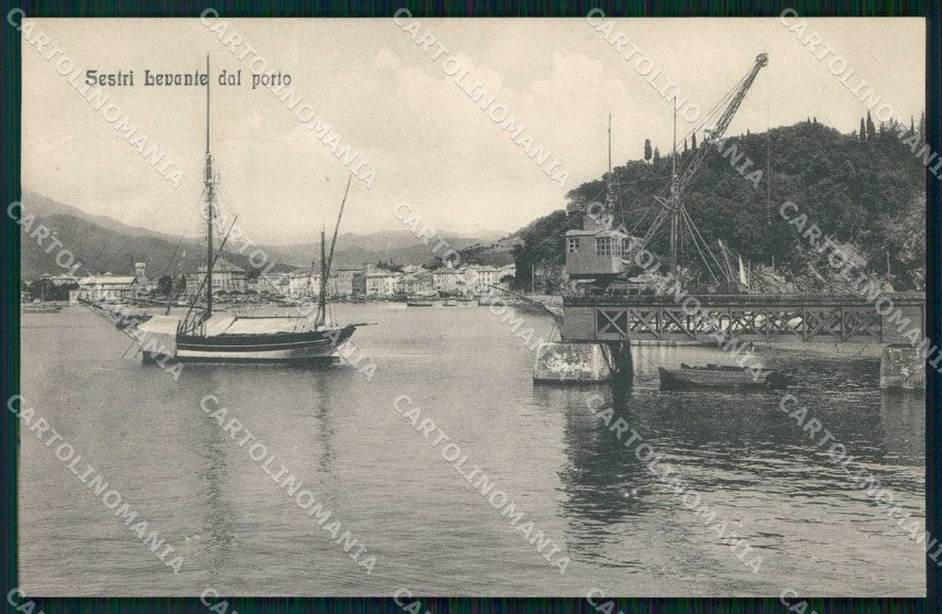 Genova Sestri Levante Porto con Barche Alterocca 13707 cartolina RT1250 – fronte