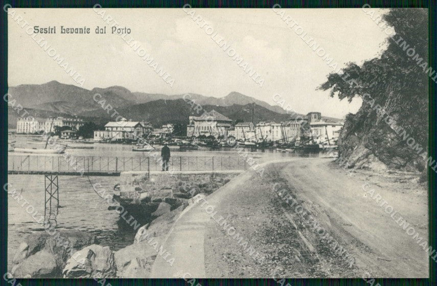 Genova Sestri Levante Porto con Barche Alterocca 13697 cartolina RT1252 – fronte