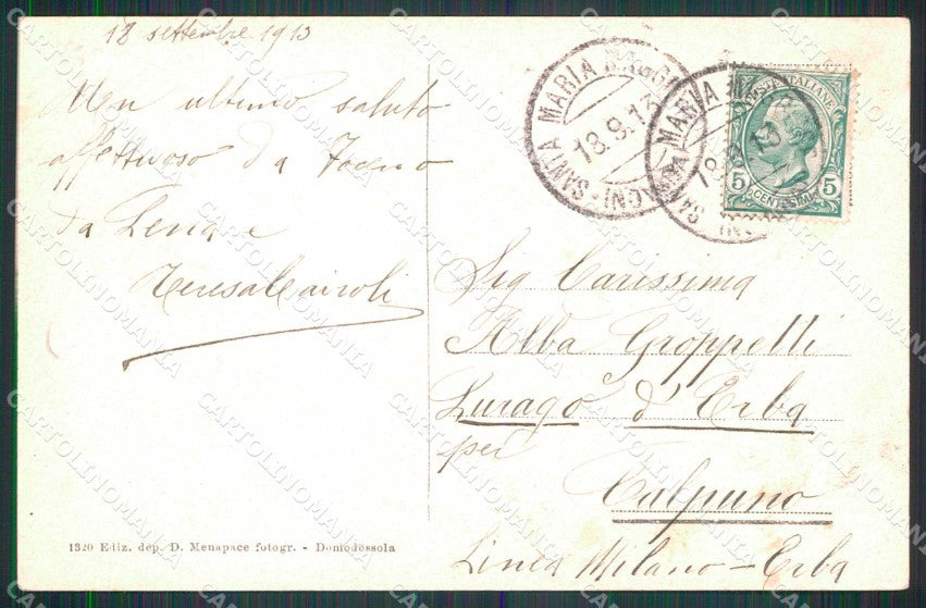 Verbania Santa Maria Maggiore Valle Vigezzo Crana Toceno cartolina RT1262 – retro