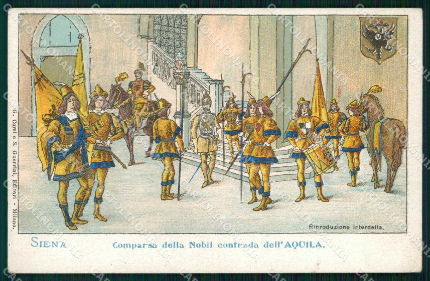 Siena Città Comparsa della Nobil Contrada dell'Aquila cartolina RT1286 – fronte
