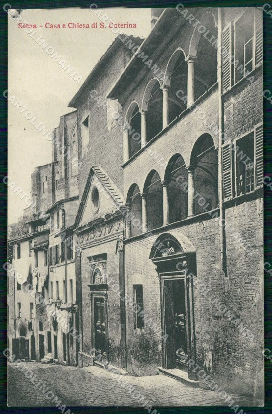 Siena Città Casa e Chiesa di Santa Caterina cartolina RT1303 – fronte