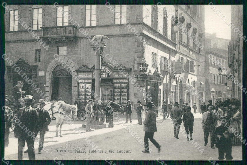 Siena Città Piazza Tolomei Via Cavour cartolina RT1305 – fronte