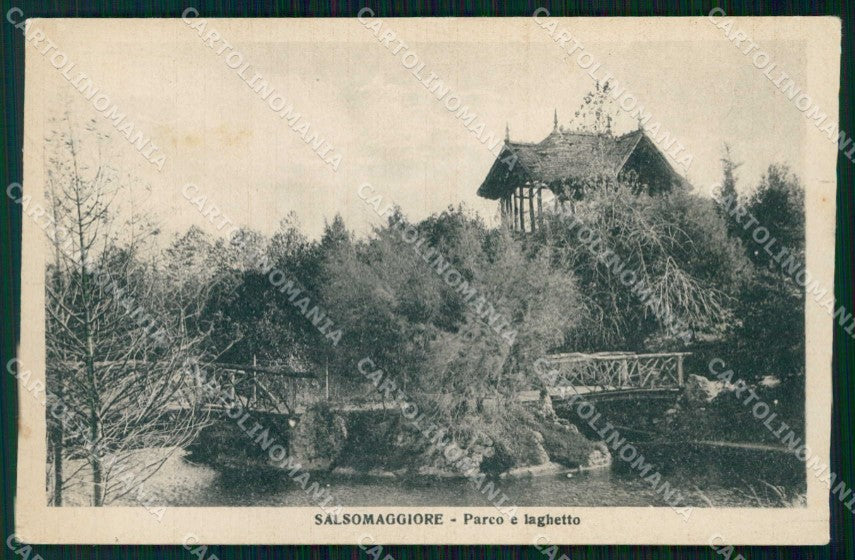 Parma Salsomaggiore Terme Parco Laghetto cartolina RT1319 – fronte
