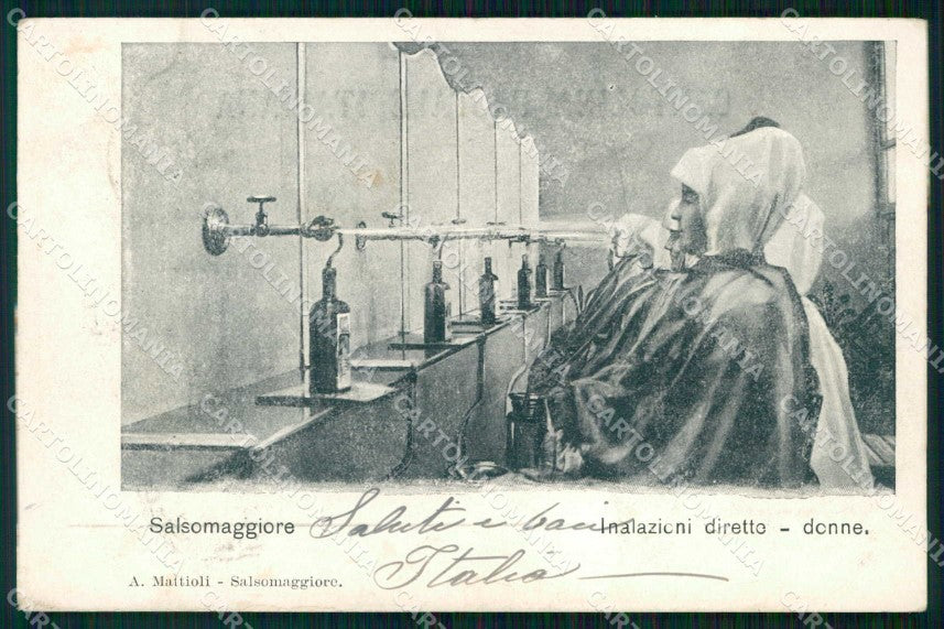 Parma Salsomaggiore Terme Donne Inalazioni Dirette cartolina RT1324 – fronte