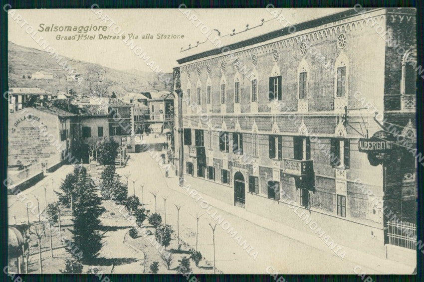 Parma Salsomaggiore Terme Grand Hotel Detraz Via alla Stazione cartolina RT1325 – fronte