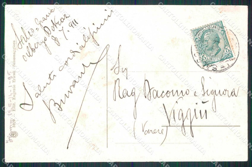 Parma Salsomaggiore Terme Grand Hotel Detraz Via alla Stazione cartolina RT1325 – retro