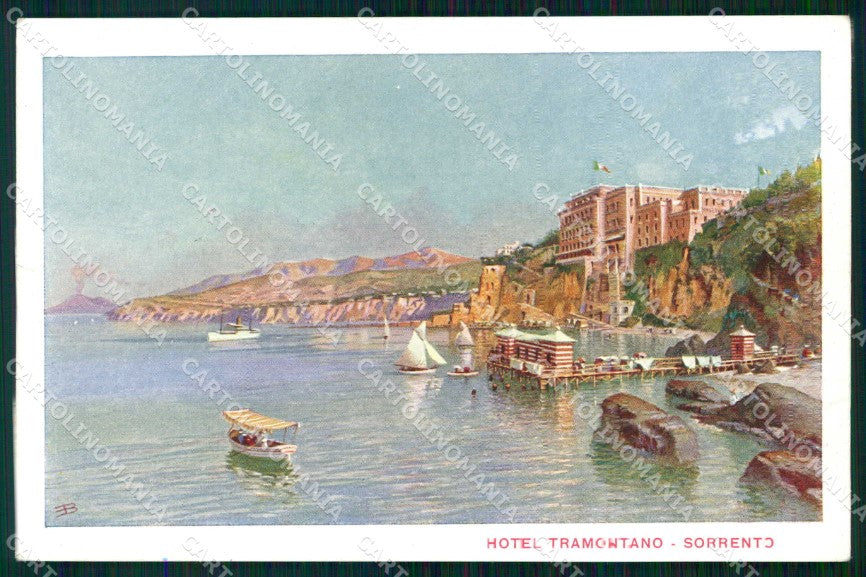 Napoli Sorrento Hotel Tramontano Barche cartolina RT1332 – fronte