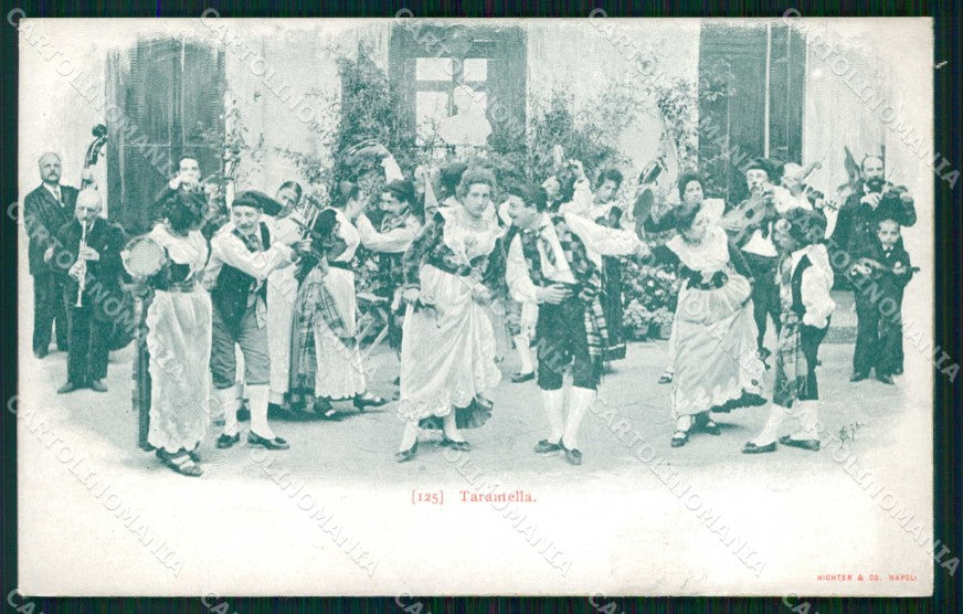 Napoli Sorrento Tarantella Costumi cartolina RT1333 – fronte