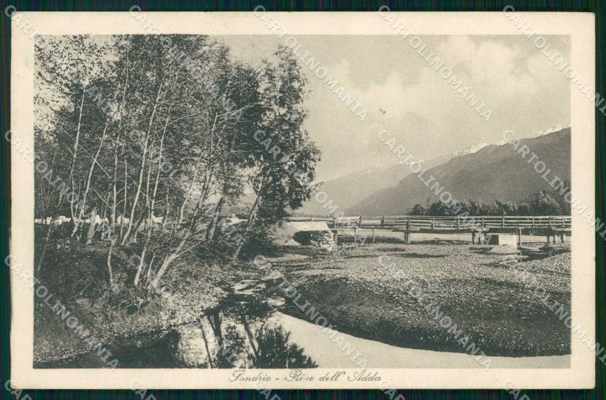 Sondrio Città Rive dell'Adda Brunner 395 cartolina RT1358 – fronte