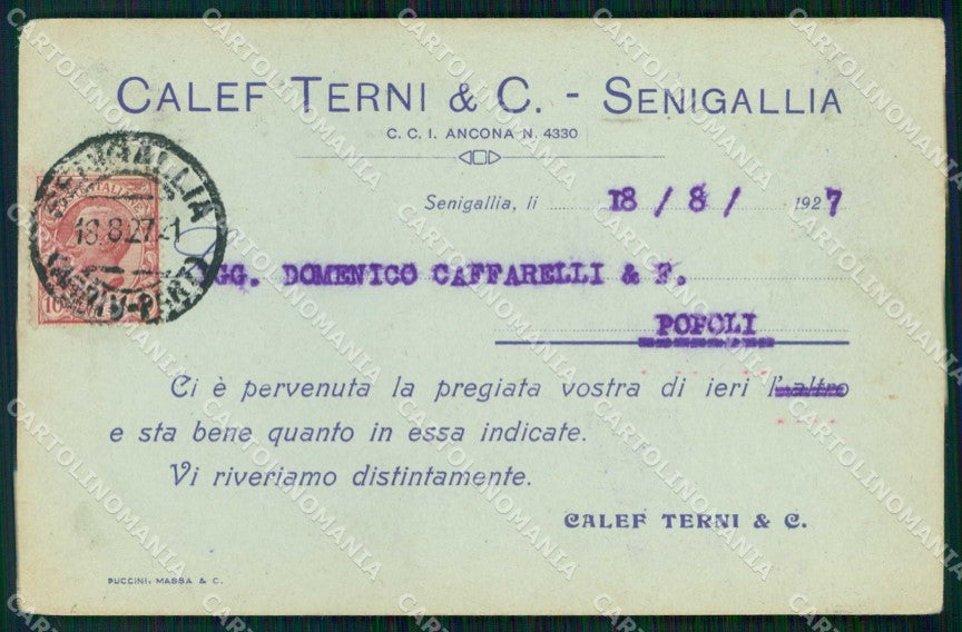 Ancona Senigallia Testatina Calef Terni & C cartolina RT1365 – fronte