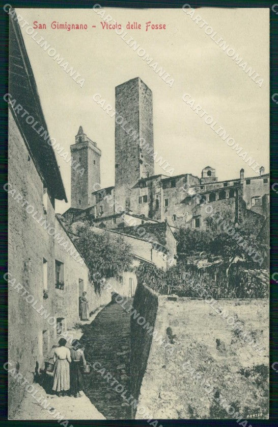 Siena San Gimignano Vicolo delle Fosse cartolina RT1384 – fronte