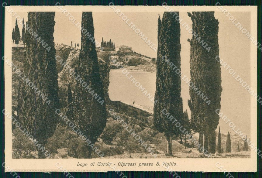 Verona Garda Punta San Vigilio Lago Cipressi cartolina RT1398 – fronte