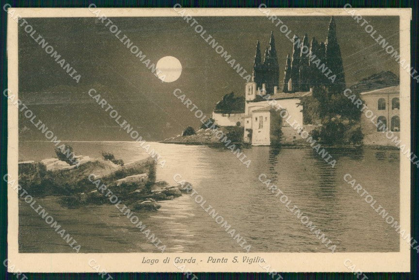 Verona Garda Punta San Vigilio Lago Chiaro di Luna cartolina RT1399 – fronte
