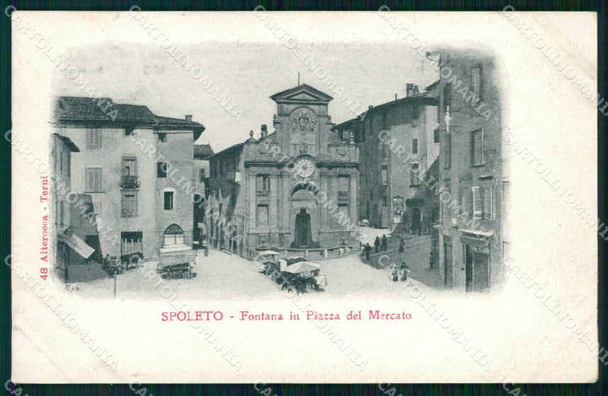 Perugia Spoleto Piazza del Mercato Fontana Alterocca 48 cartolina RT1402 – fronte