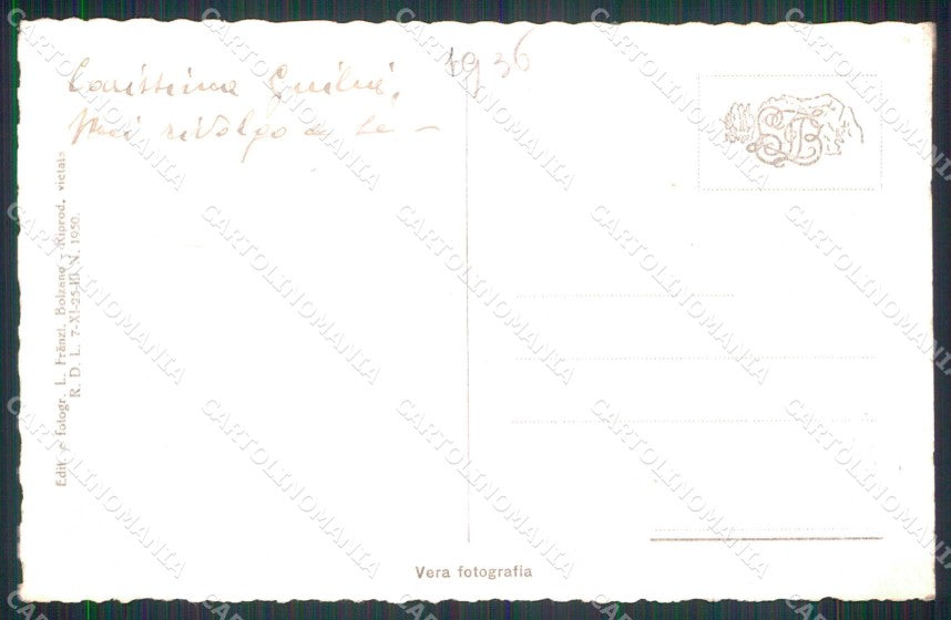 Bolzano Marebbe San Vigilio Franzl 1950 Foto cartolina RT1412 – retro