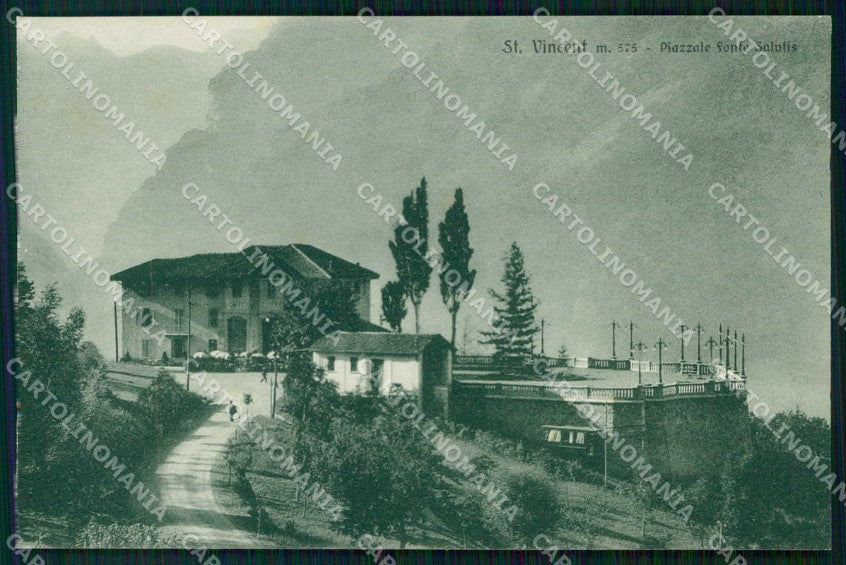 Aosta Saint Vincent Piazzale Fonte Salutis Brunner 609 31 cartolina RT1423 – fronte