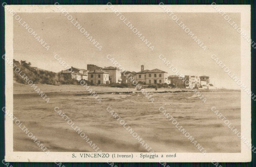 Livorno San Vincenzo Spiaggia a Nord ABRASA cartolina RT1438 – fronte