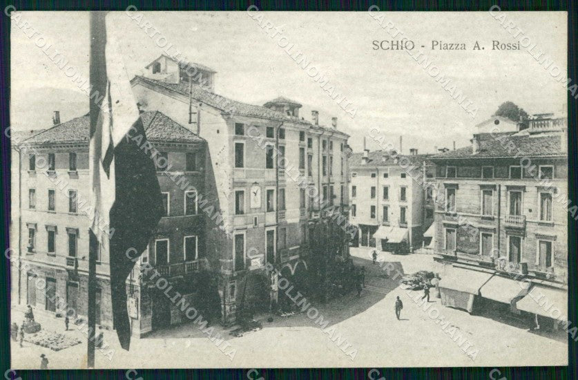 Vicenza Schio Piazza Rossi Tricolore cartolina RT1446 – fronte