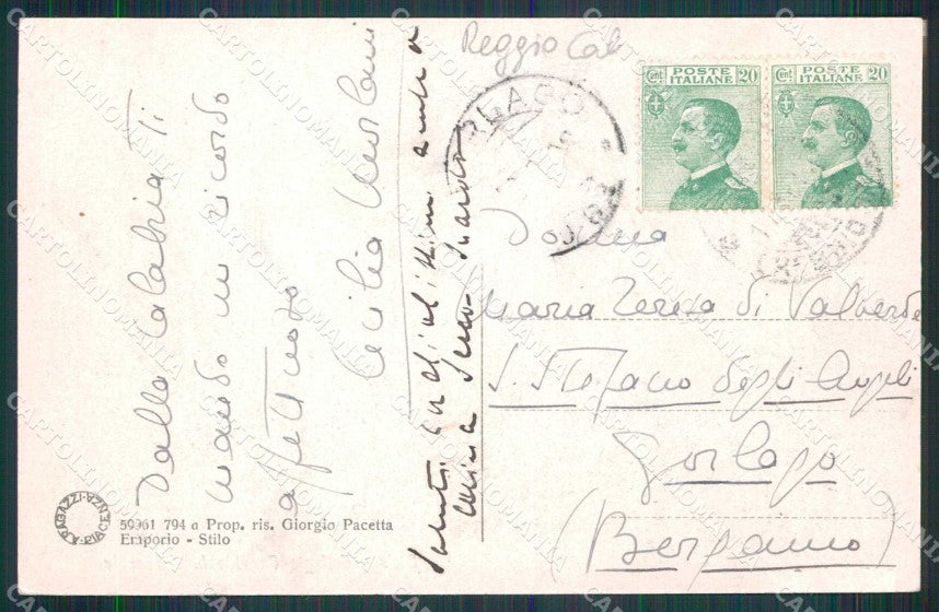 Reggio Calabria Stilo Collegio Convitto Carnovale cartolina RT1447 – retro