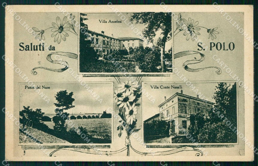 Piacenza San Polo Saluti da Ponte del Nure Villa Anselmi cartolina RT1450 – fronte