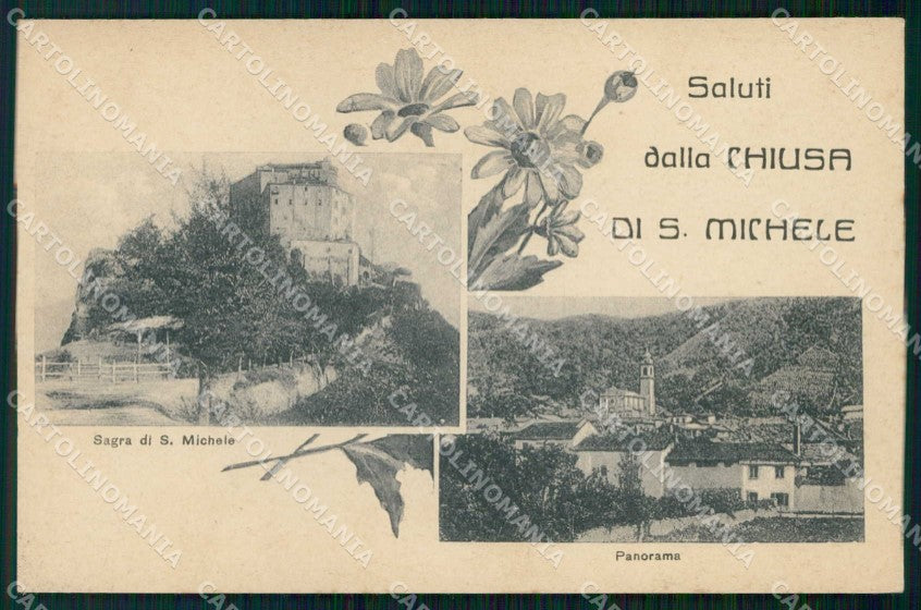 Torino Chiusa di San Michele Saluti da Abbazia cartolina RT1454 – fronte