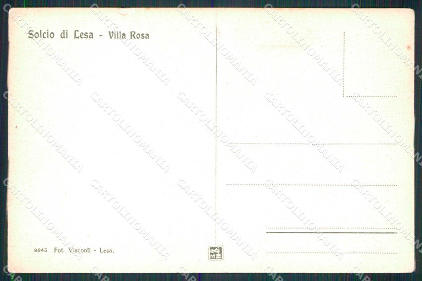 Novara Lesa Solcio Villa Rosa STRAPPO cartolina RT1463 – retro