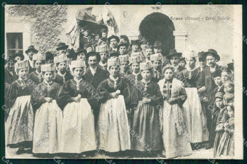 L'Aquila Scanno Corteo Nuziale Costumi Alterocca 8109 cartolina RT1473 – fronte