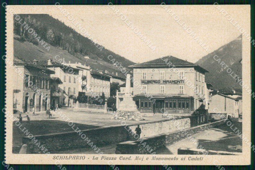 Bergamo Schilpario Monumento ai Caduti Piazza Cardinal Moi cartolina RT1493 – fronte