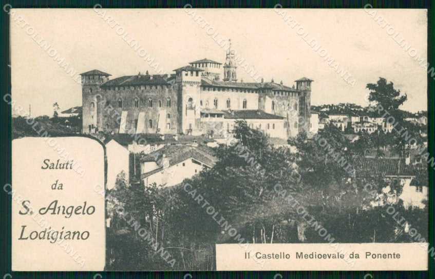 Lodi Sant'Angelo Lodigiano Saluti da Castello Medioevale ABRASA cartolina RT1498 – fronte
