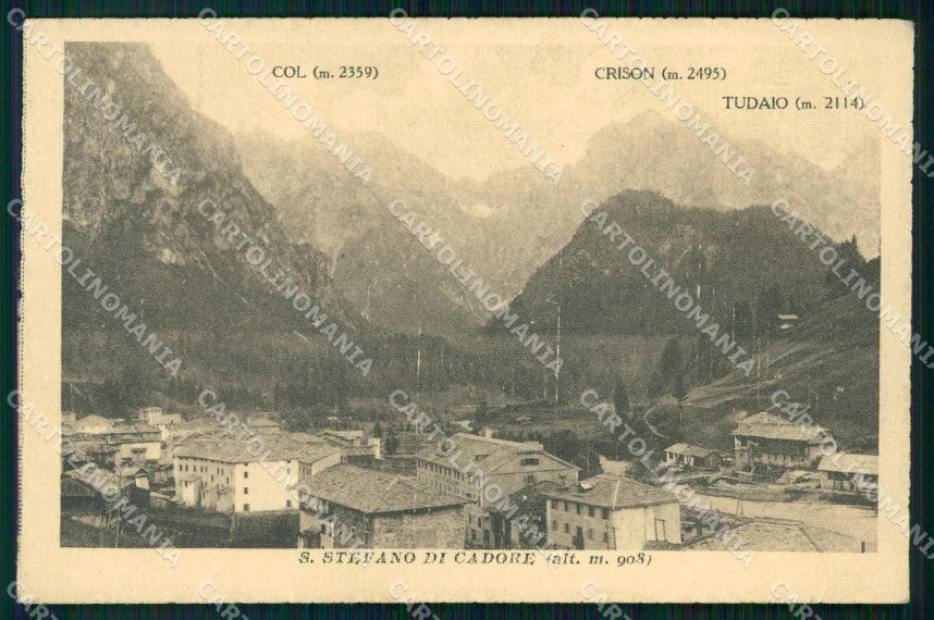 Belluno Santo Stefano di Cadore Col Crison Tudaio cartolina RT1518 – fronte