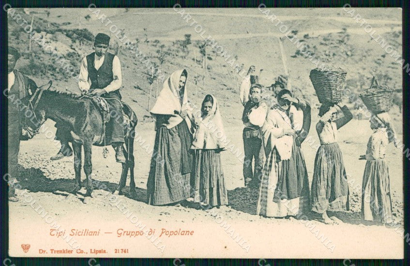 Palermo Città Tipi Siciliani Gruppo di Popolane Trenkler 21741 cartolina RT1532 – fronte