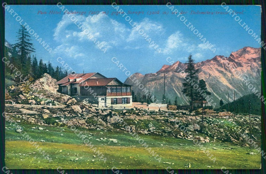 Belluno Falzarego Pass Hotel Tirolo Dolomiti cartolina RT1542 – fronte
