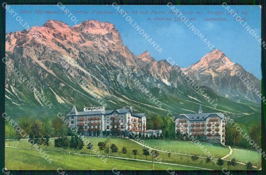 Belluno Cortina d'Ampezzo Hotel Miramonti Tirolo Dolomiti cartolina RT1543 – fronte