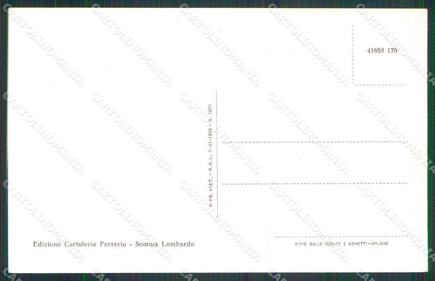 Varese Somma Lombardo Piazza Cipresso cartolina RT1570 – retro