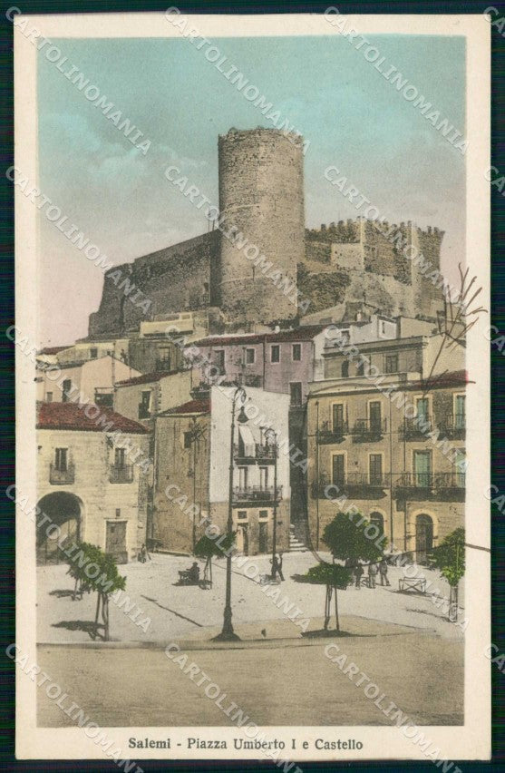 Trapani Salemi Piazza Umberto I Castello cartolina RT1581 – fronte