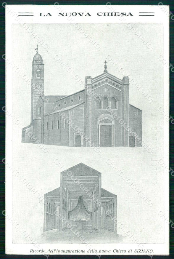 Pavia Siziano Ricordo di Inaugurazione Nuova Chiesa cartolina RT1583 – fronte