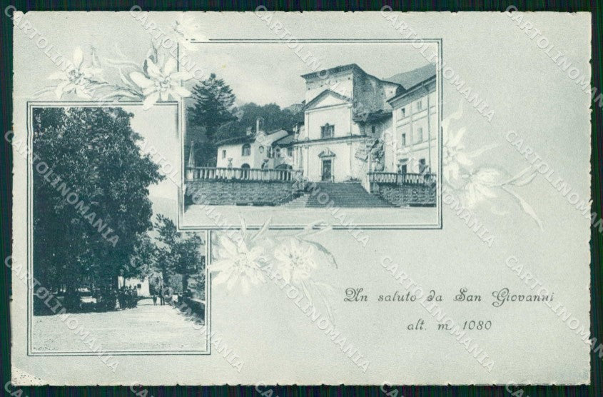 Biella Campiglia Cervo Saluto da Santuario di San Giovanni cartolina RT1590 – fronte