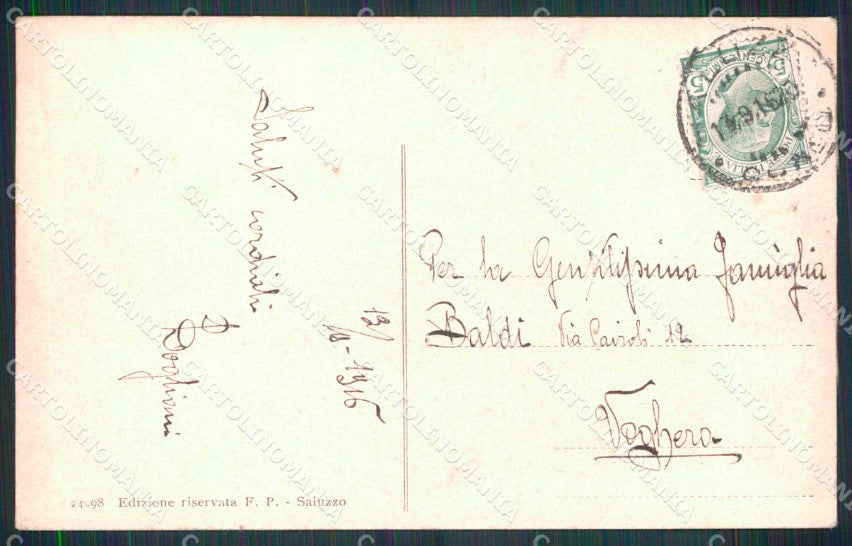 Cuneo Saluzzo Via Silvio Pellico cartolina RT1591 – retro
