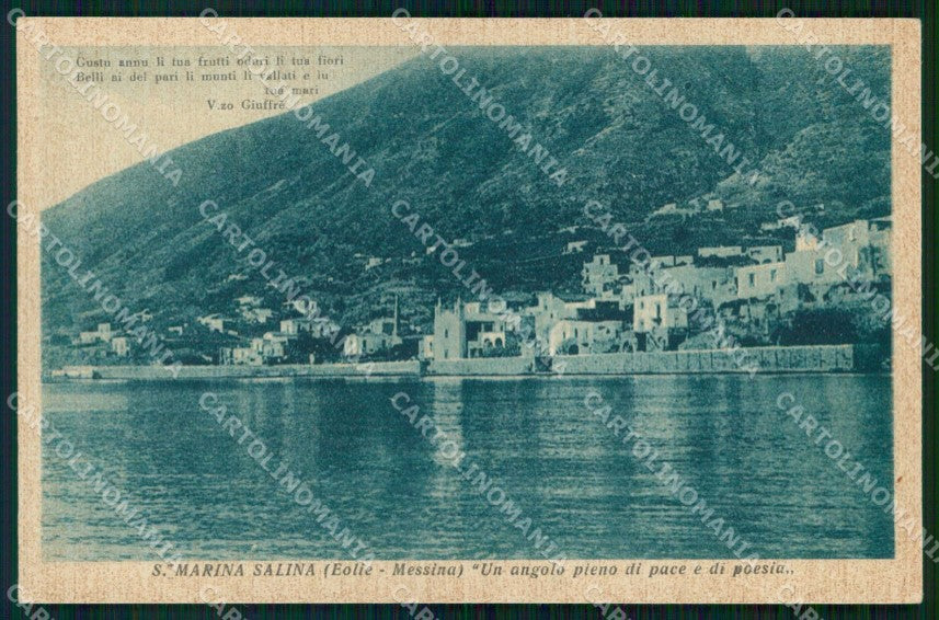 Messina Santa Maria Salina Poesia Vincenzo Giuffrè cartolina RT1594 – fronte