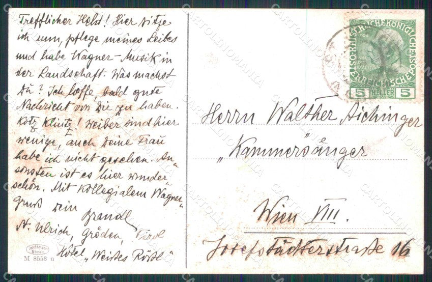 Bolzano Ortisei Tirolo Val Gardena cartolina RT1617 – retro