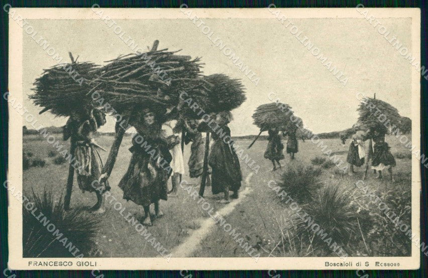 Pisa San Rossore Boscaioli Mestieri Gioli cartolina RT1628 – fronte