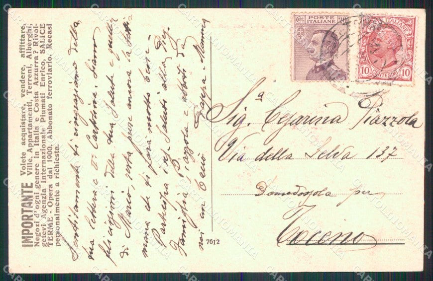 Pavia Salice Terme Charitas con Veduta Pozzi Salso Bromo Iodici cartolina RT1632 – retro
