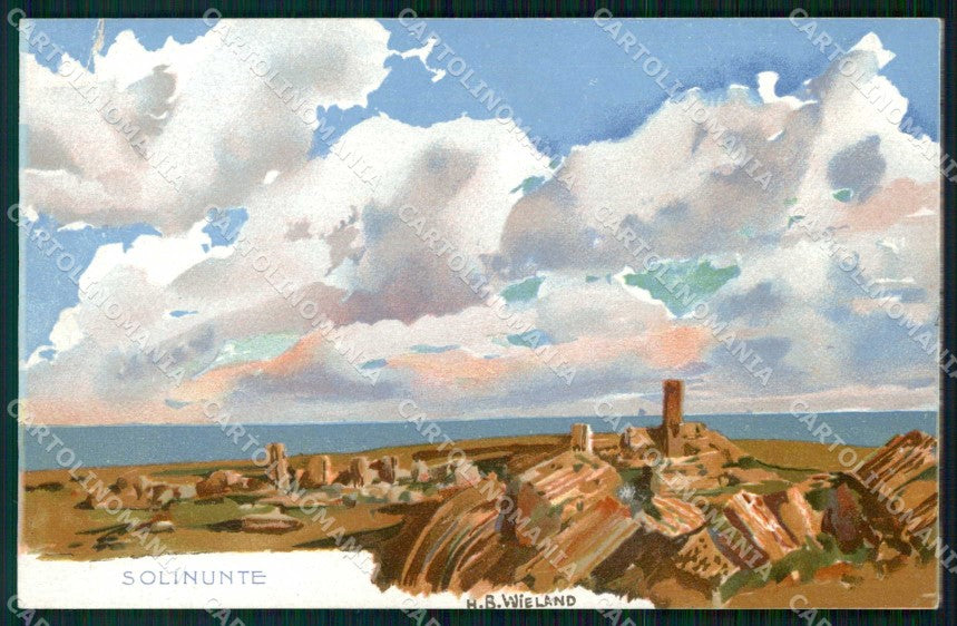 Trapani Selinunte Wieland PIEGA cartolina RT1659 – fronte