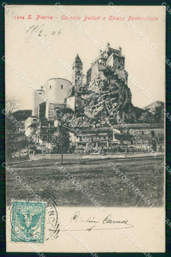 Aosta Saint Pierre Castello Bollati Chiesa Parrocchiale cartolina RT1663 – fronte