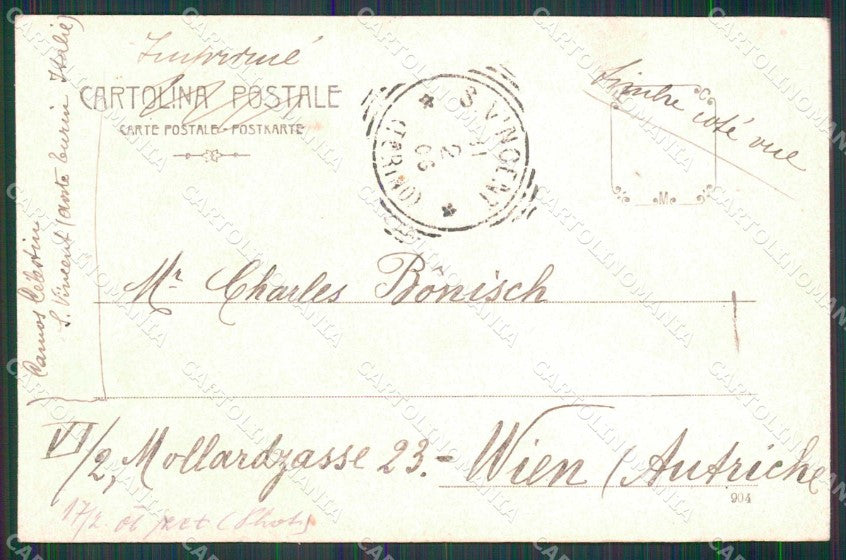 Aosta Saint Pierre Castello Bollati Chiesa Parrocchiale cartolina RT1663 – retro