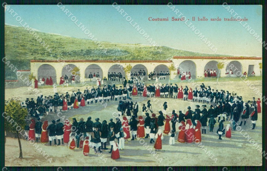 Sassari Città Ballo Sardo Tradizionale Costumi Alterocca cartolina RT1670 – fronte