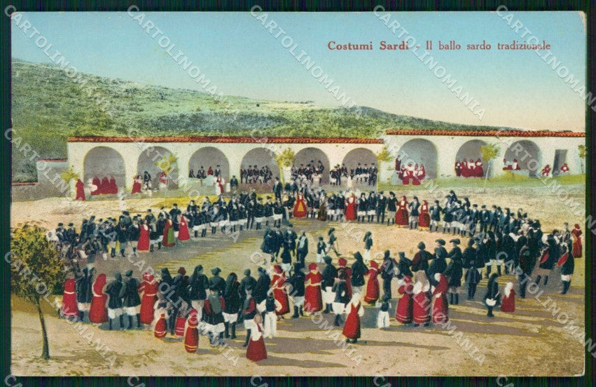 Sassari Città Ballo Sardo Tradizionale Costumi Alterocca cartolina RT1671 – fronte