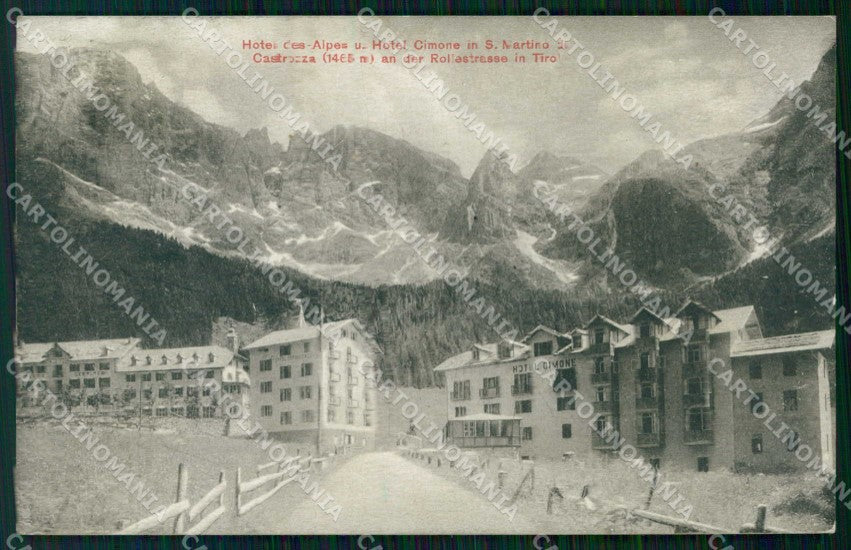 Trento San Martino di Castrozza Hotel des Alpes Hotel Cimone cartolina RT1680 – fronte