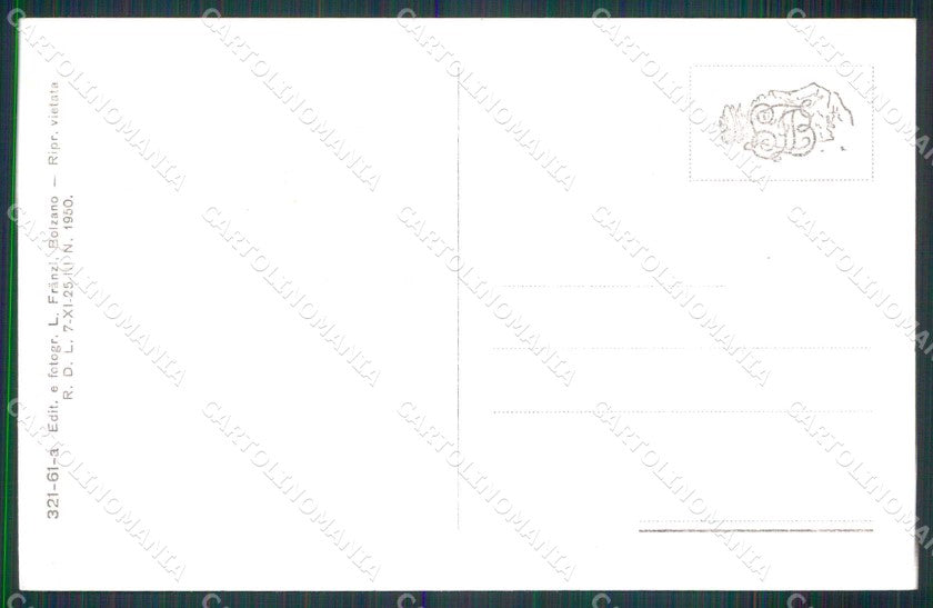 Bolzano Siusi allo Sciliar Pensione Stella Alpina Franzl 321 61 cartolina RT1695 – retro